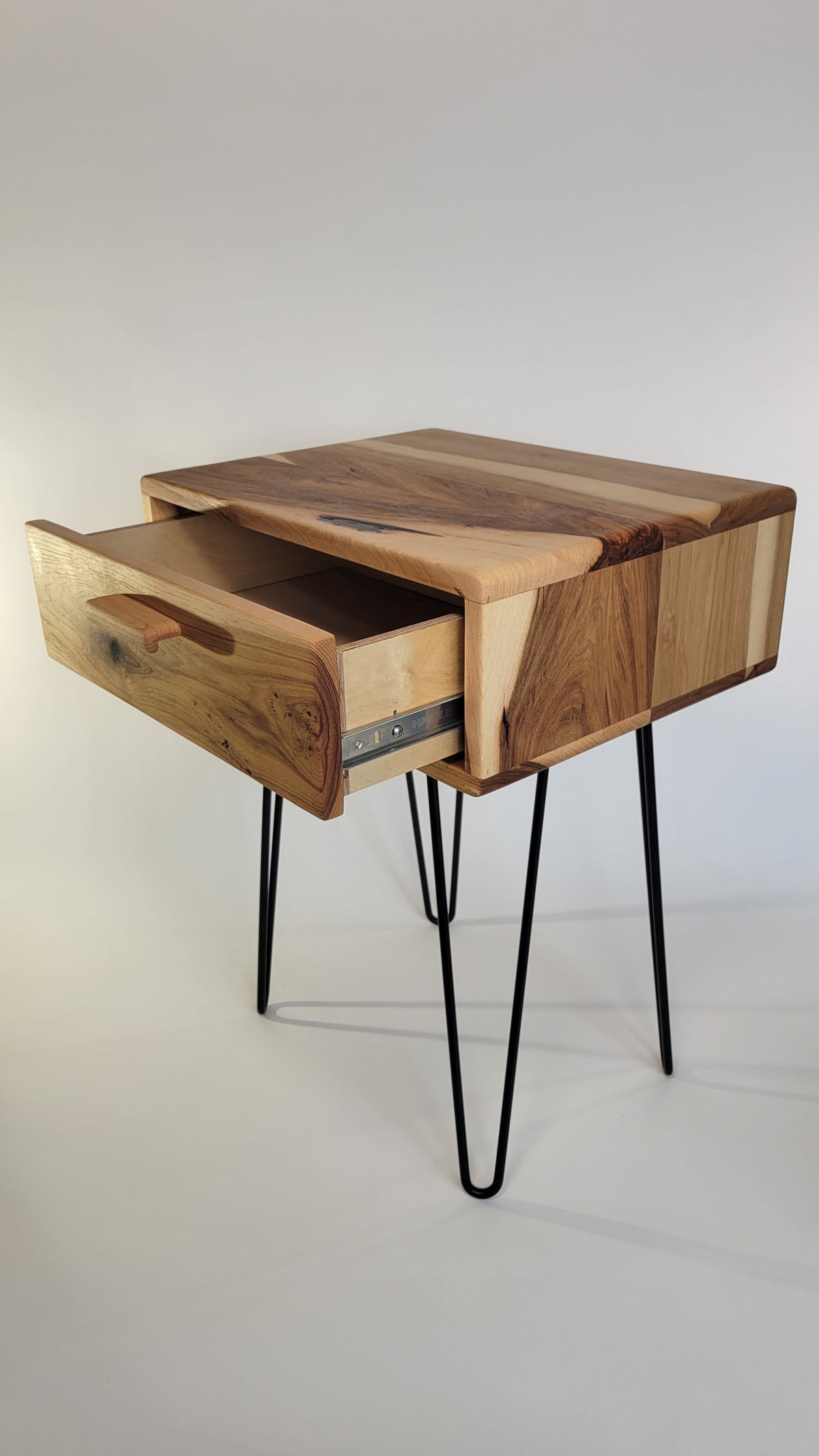 Sleek Modern Hardwood Nightstand with Sliding Drawer | Arbor Black