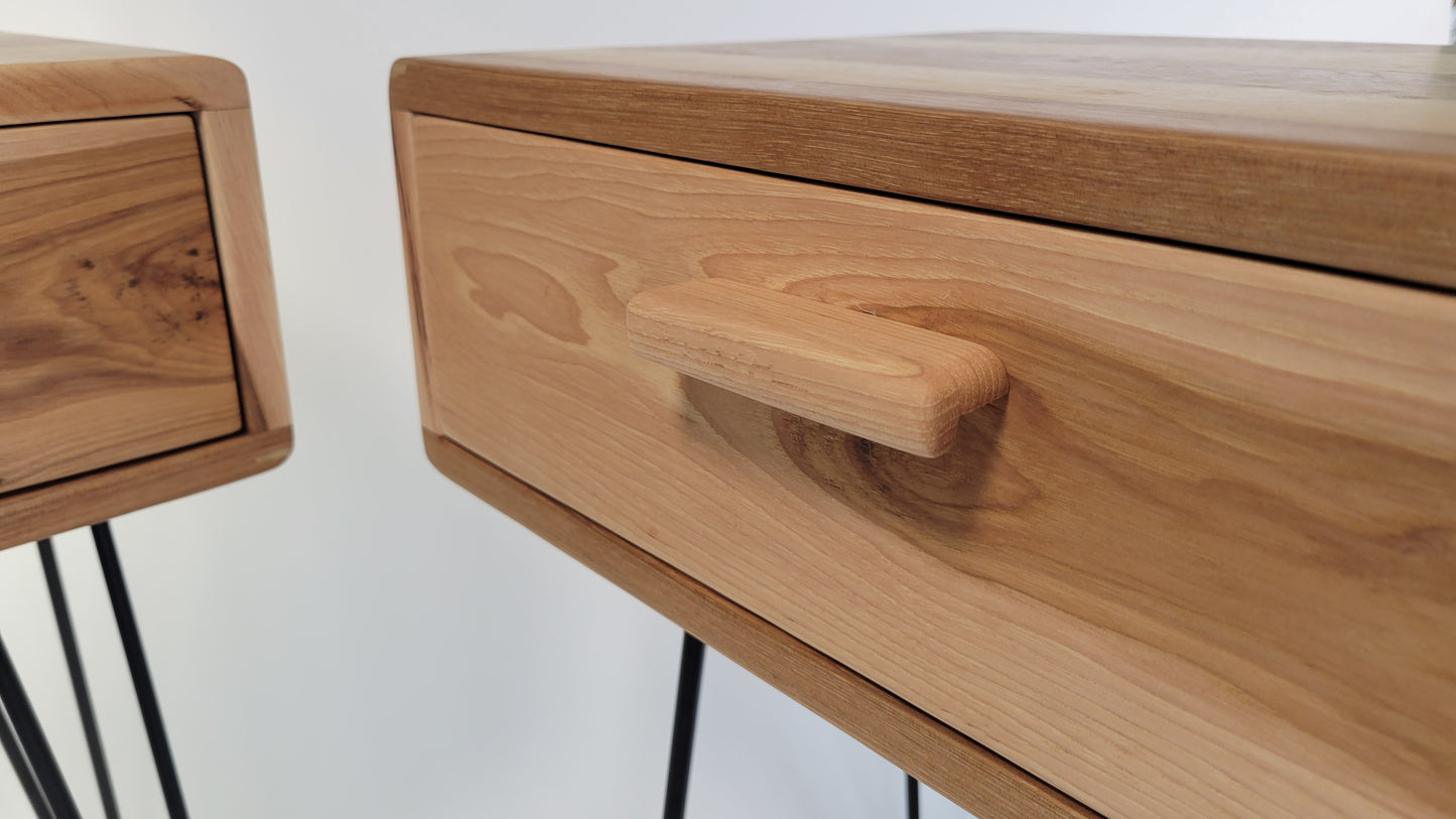 Sleek Modern Hardwood Nightstand with Sliding Drawer | Arbor Black