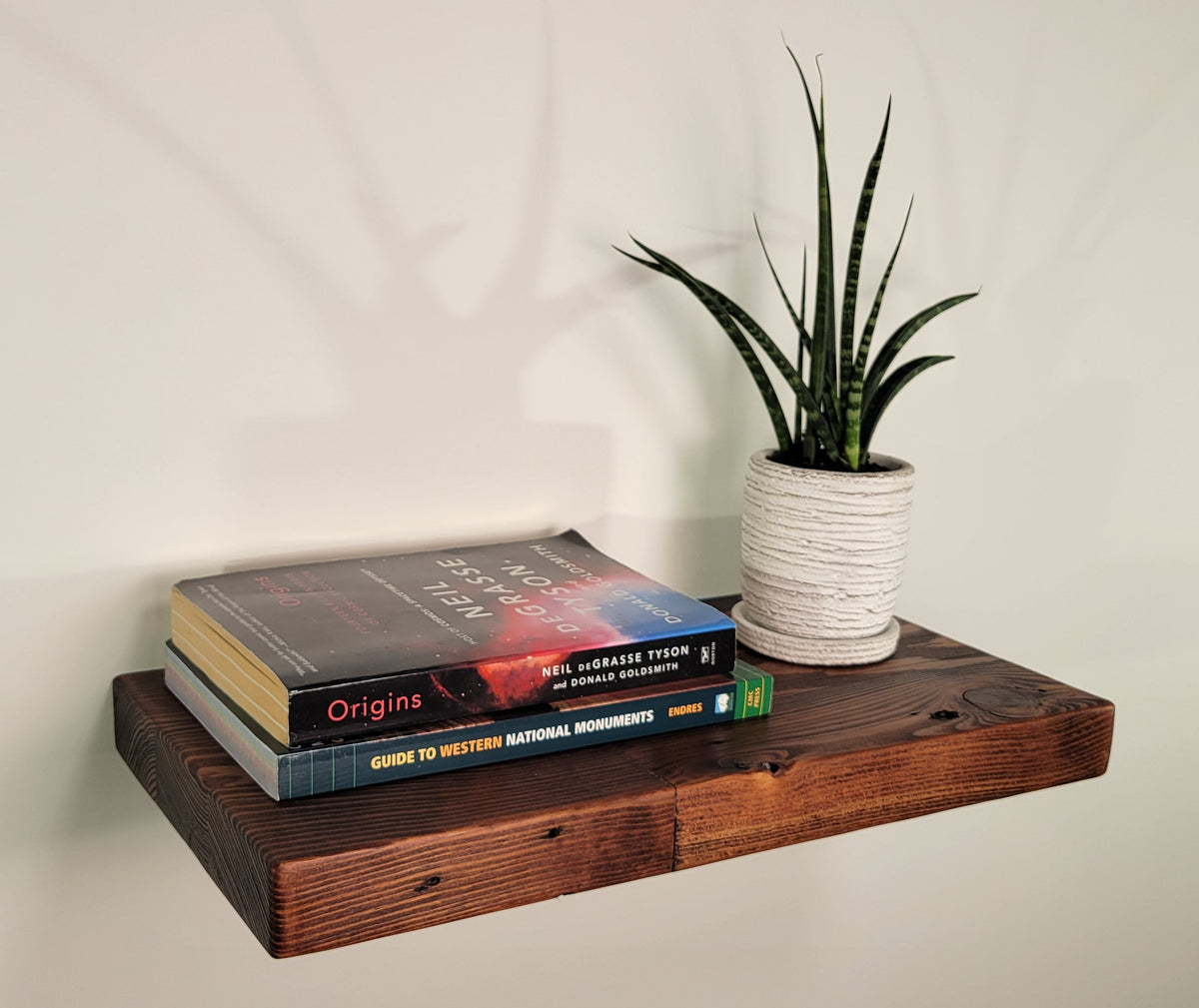 Reclaimed Floating Shelves, Plank Wood, Mid Century Modern Minimalist Sustainable,  Hidden Bracket, 1.4" Thick