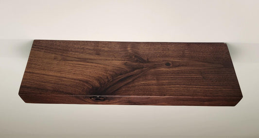 Walnut Floating Shelf,  Mid Century Modern Minimalist American Hardwood, Hidden Bracket, 1.75" Thick