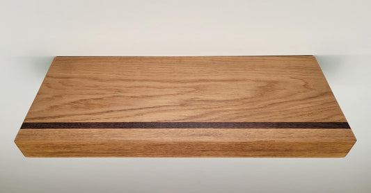 White Oak, Walnut Floating Shelf, Mid Century Modern Hardwood, Hidden Bracket (1.75" Thick)