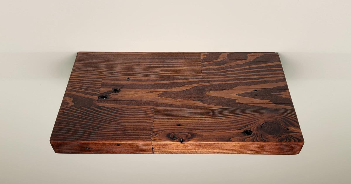 Reclaimed Floating Shelves, Plank Wood, Mid Century Modern Minimalist Sustainable,  Hidden Bracket, 1.4" Thick