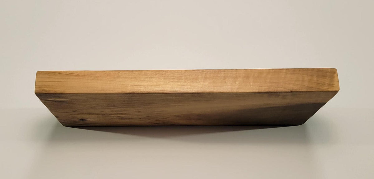 Poplar Floating Shelf, Mid Century Modern Minimalist Sustainable American Hardwood, Hidden Bracket, 1.75" Thick