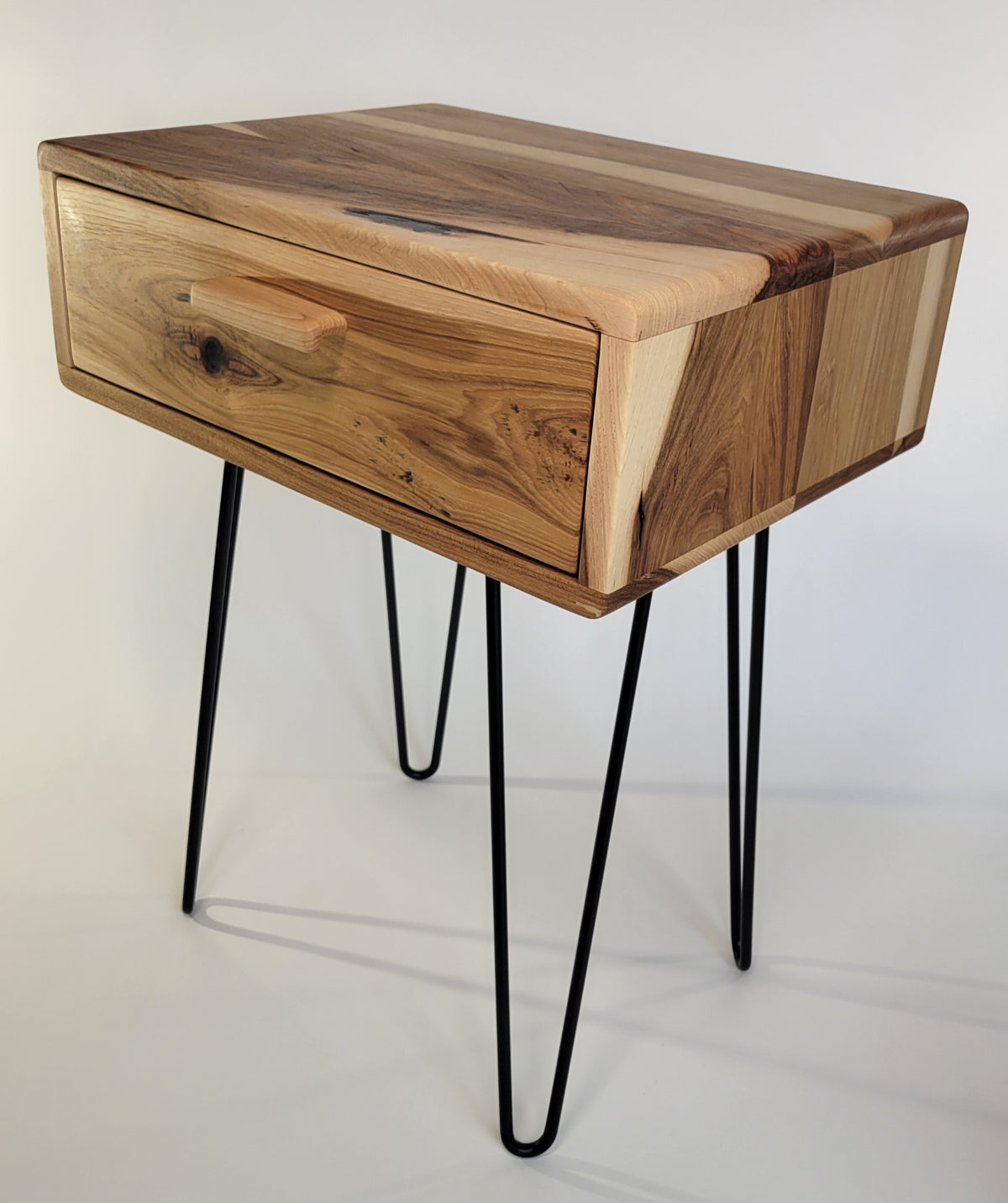 Sleek Modern Hardwood Nightstand with Sliding Drawer | Arbor Black