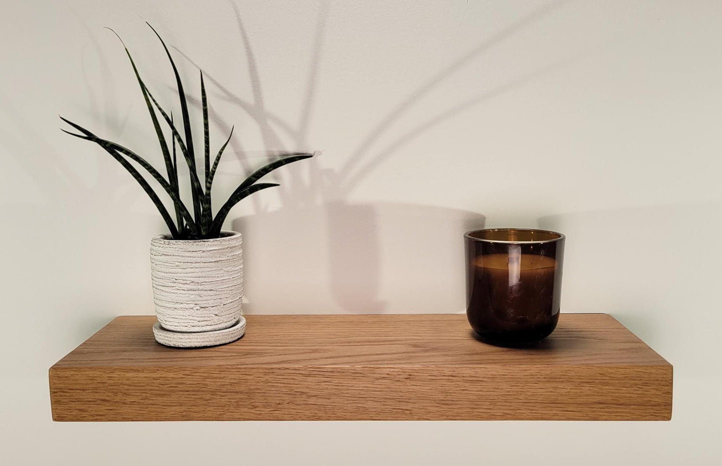 White Oak Floating Shelf, Mid Century Modern Minimalist American Hardwood, Hidden Bracket, 1.75" Thick