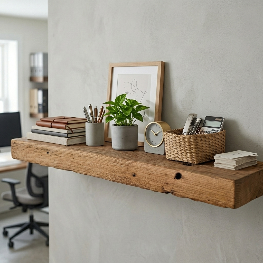 Reclaimed Rustic Wood Floating Shelf, Modern Natural Sustainable American Hardwood, Hidden Bracket, 1.5" Thick