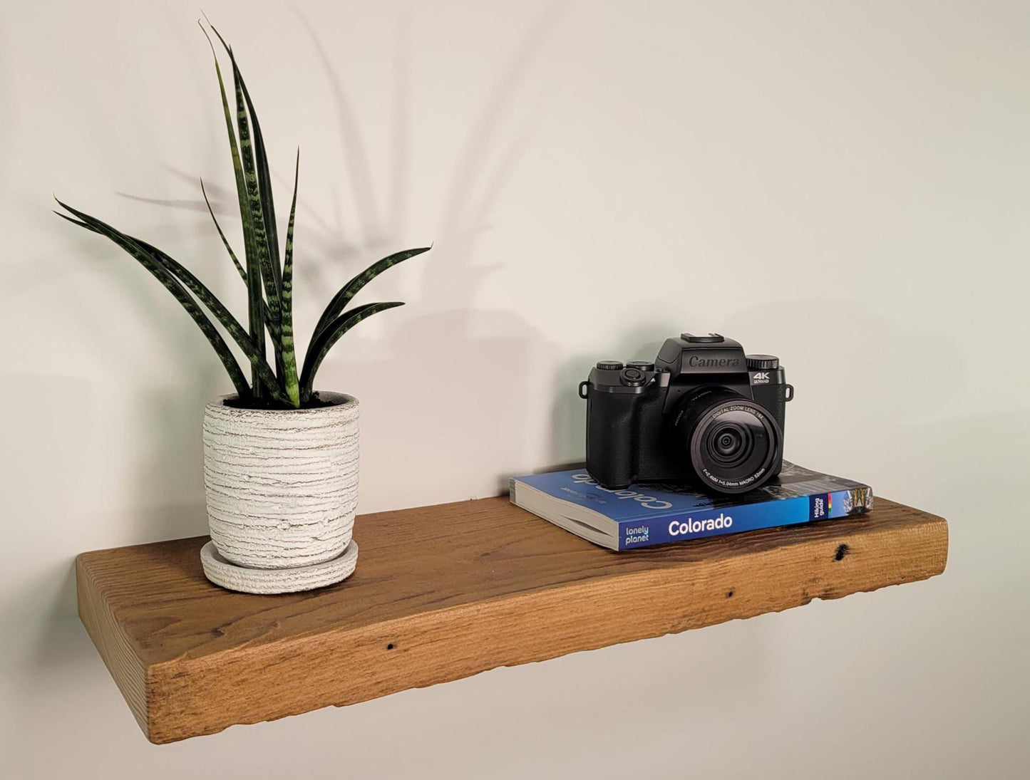 Reclaimed Rustic Wood Floating Shelf, Modern Natural Sustainable American Hardwood, Hidden Bracket, 1.5" Thick