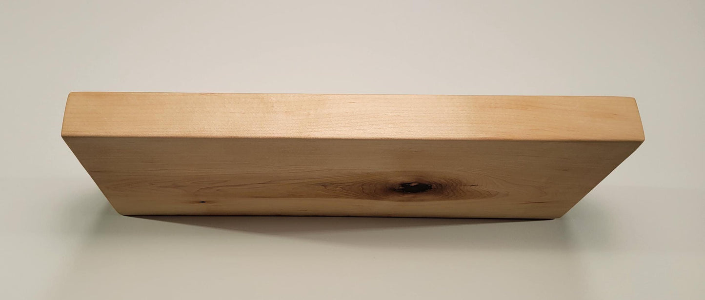 Maple Floating Shelf, Mid Century Modern Minimalist Sustainable American Hardwood, Hidden Bracket, 1.75" Thick
