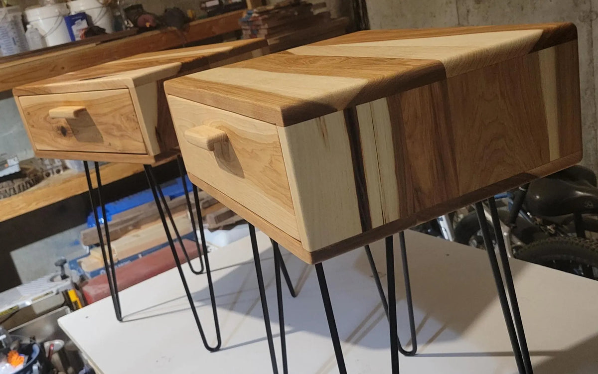 Sleek Modern Hardwood Nightstand with Sliding Drawer | Arbor Black